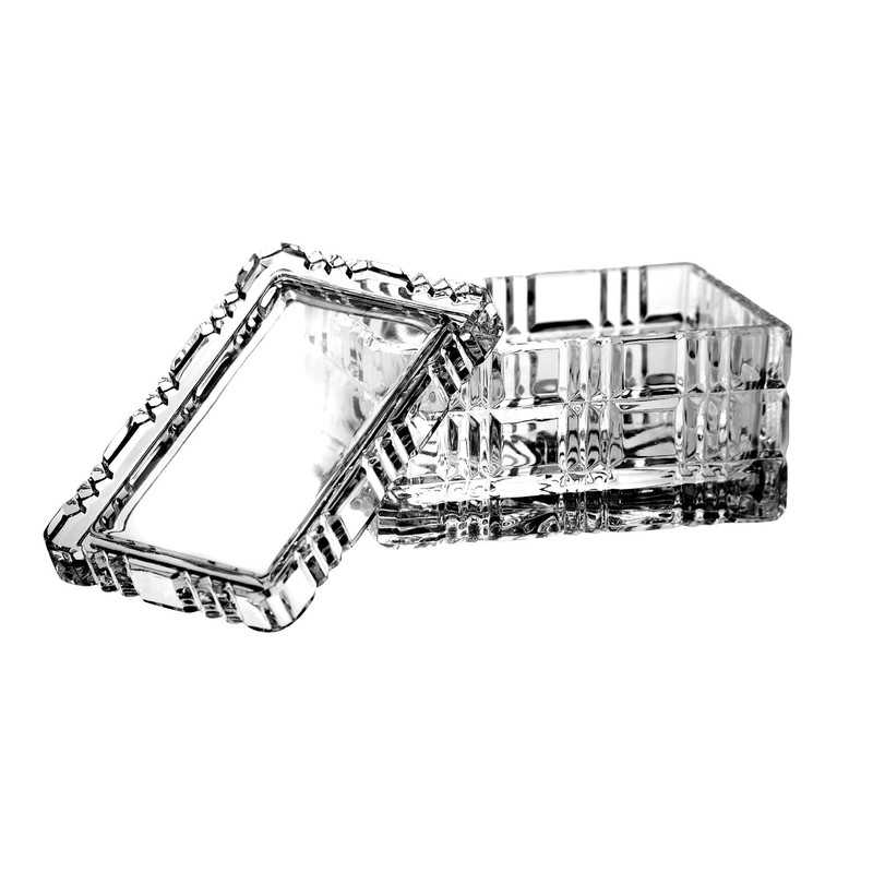 Barski Cut Crystal Large Rectangle Jewelry Box/Candy Box, 5." Long,