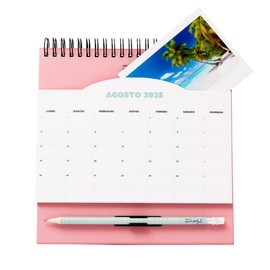 Mr. Wonderful 2025 Desk Calendar with Pocket to Enjoy Your Happy Moments - Includes 1 Pad of Sticky Notes