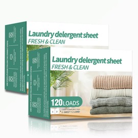 240 cargas Láminas de Detergente,con Suavizante de Telas, Hipoalergénicas, Eliminan Manchas con Eficacia, Biodegradables, Limpieza Profunda, Aptas para el Hogar y Viajes (Aroma Fresco)