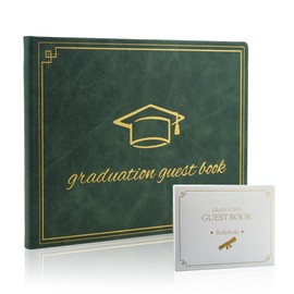 Rolarhola 2025 Graduation Guest Book - Elegant 7x9 Inch Green, Graduation Memory Book 2025 with Premium 120 Pages, 2025 Graduation Guest Sign in Book for College Graduates (Classic Graduation Gift)