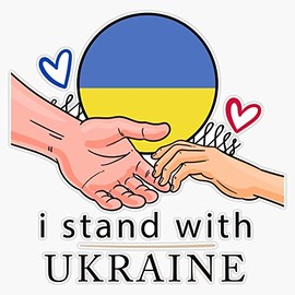 I Stand with Ukraine Support The Ukraine Pray for Ukraine Fight Like a Ukrainian Bumper Sticker Vinyl Decal 5"