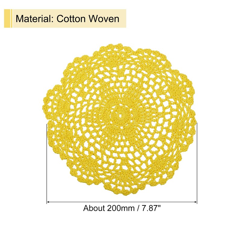 sourcing map Crochet Doilies, 4Pcs 8" - Handmade Crochet Cotton