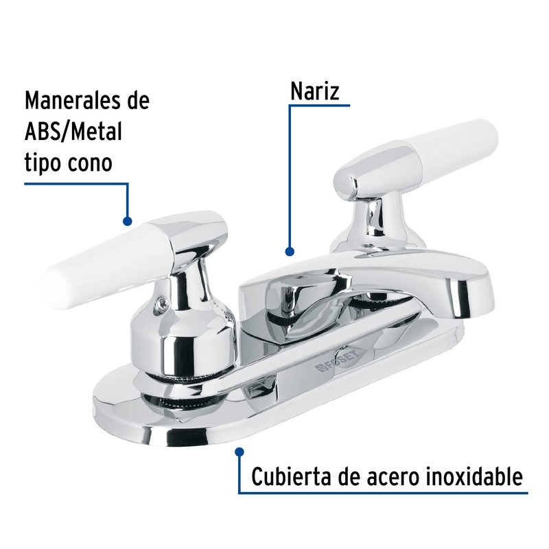 Foset Basic M-048I, Mezcladora para lavabo, manerales cono, Basic