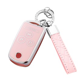 Key Fob Cover with Keychain for Acura MDX RDX 2007-2013, Pink, Small