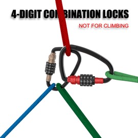 Tcyoatoa Heavy Duty Carabiner Combination Clips, Handy Carabiner Clip with 4 Digit Combination Lock, 1-1/5 Wide Hook for Helmet Lock, Outdoor Lock, Fence Lock, Bike Lock, Travel Lock (Gold)