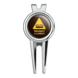 GRAPHICS & MORE Peanut Allergy Yellow Warning Sign Golf Divot Repair Tool and Ball Marker
