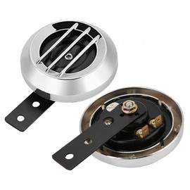 Universal Electric Horn Siren, 12V 110DB Round Horn Speaker for Car Motorcycle Truck Boat, Copper Material with Sandproof Cover
