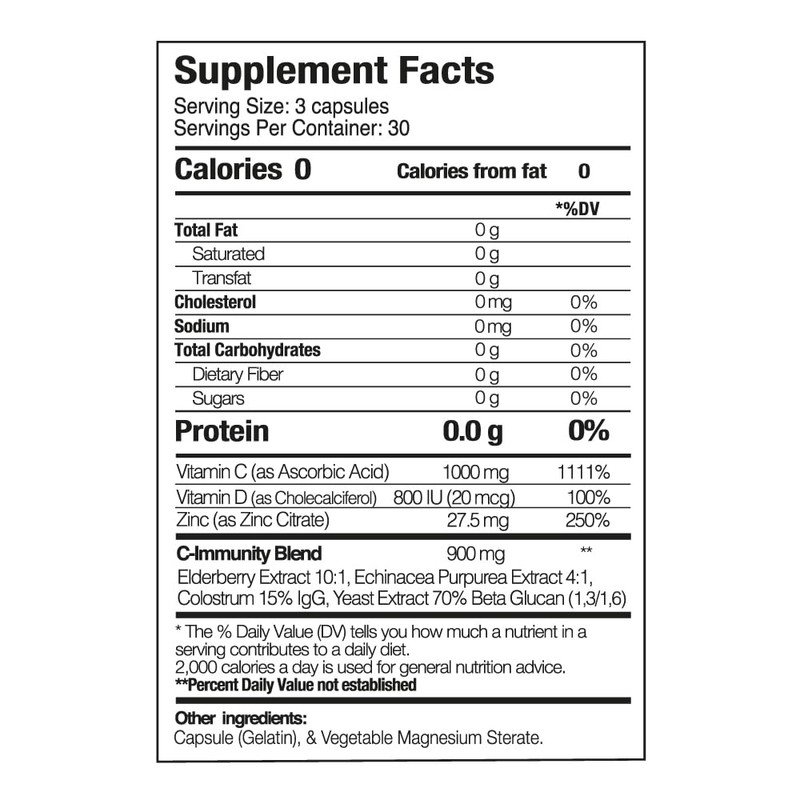 Vitmain C - Boost Your Body System. 90 Capsules (1-Pack)