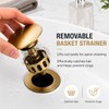 FROPO Metal Pop Up Bathroom Sink Drain with Overflow, Brushed