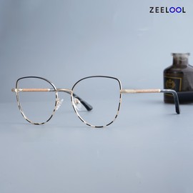 Zeelool Readers Chic Metal Cat Eye Reading Glasses for Women with Standard Anti-Reflective Coating ZJGM403723-02 (Tortoise, 2.50)
