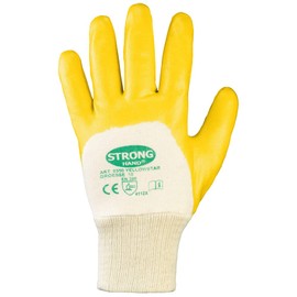 Feldtmann 0550-10H Gloves size 10, YELLOWSTAR NITRILE WITH knitted cuff, yellow