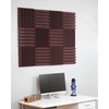 2" Wedge Acoustic Soundproofing Foam Tiles - Burgundy 12 Pack