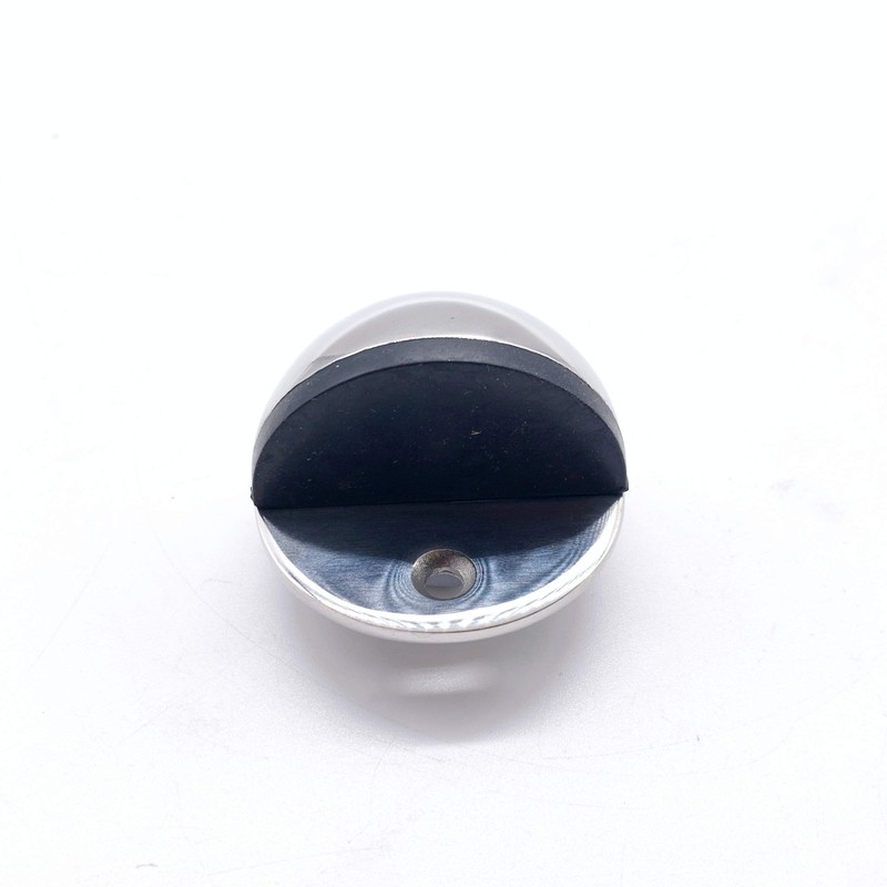 Door Stop Floor Mounted Oval Half Moon Pattern Polished Stainless