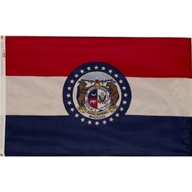3x5 Foot (90x150 cm) State Polyester Indoor/Outdoor Flag; Vivid Color and Fade Proof - Canvas Header and Double Stitched (Missouri)