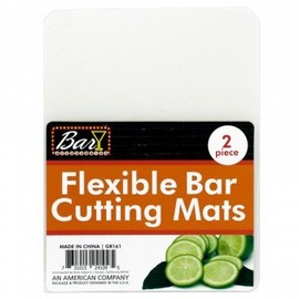 2 Piece 5.75" x 6.75" Flexible Transparent Plastic Bar Cutting Mat - Perfect for Slicing Limes and Cocktail Ingredients (1 Set (2 Boards))