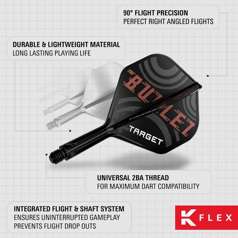 Target Darts Stephen Bunting K Flex Flights and Shaft System,
