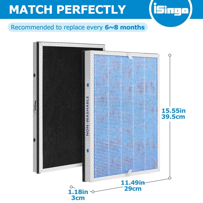 MSA3 Replacement Filter, Compatible with Membrane Solutions MSA3/MSA3S Air Purifier,【Upgraded】3-in-1