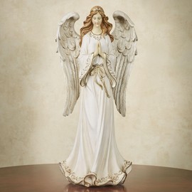 Touch of Class Angel Guardian Antique Ivory Table Sculpture