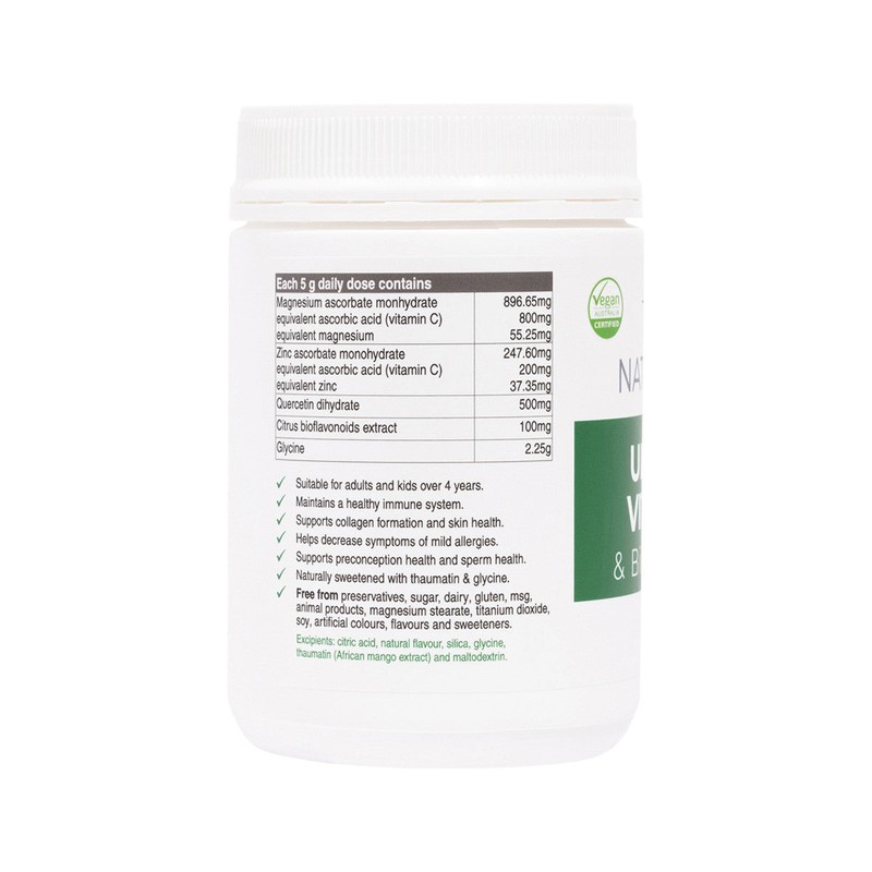 NaturoBest Ultimate Vitamin C & Bioflavonoids Lemon Lime Flavour 300g