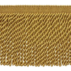 6" (15cm) Basic Solid Collection Traditional Satiny Bullion Fringe Trim (Style# BFS6), Pure White #A1 (Bright White) Sold by The Yard (36"/3 ft/0.9m)