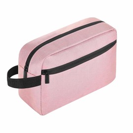 GeorgeX Bolsa de Maquillaje de Viaje, Neceser Mujer para el Maquillaje Orgnaanizador de Cosméticos con Asa Adecuado para Uso Diario en Viajes de Negocios (Rosa Claro)