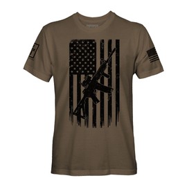 Fantastic Tees American Flag T-Shirt (Savanna Brown, S)