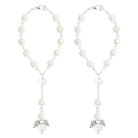 APOMOONS 2PCS Schutzengel Anhänger, Rückspiegel Anhänger, Rückspiegel Glücksbringer, Auto Rosenkranz, Auto Innendekoration, Rückspiegel Glücksbringer, Schutzengel Geschenk, Glück, Mode