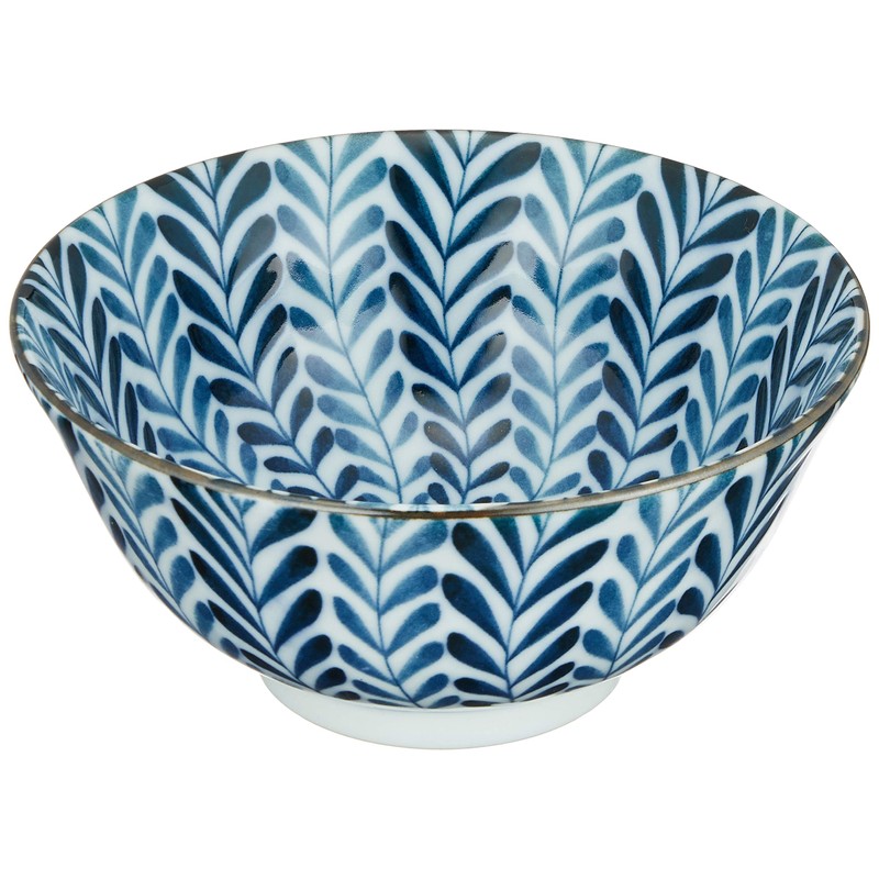 Hasamiyaki 88657 Counter-shaped Small Bowl, Inner and Outer Fern Pattern