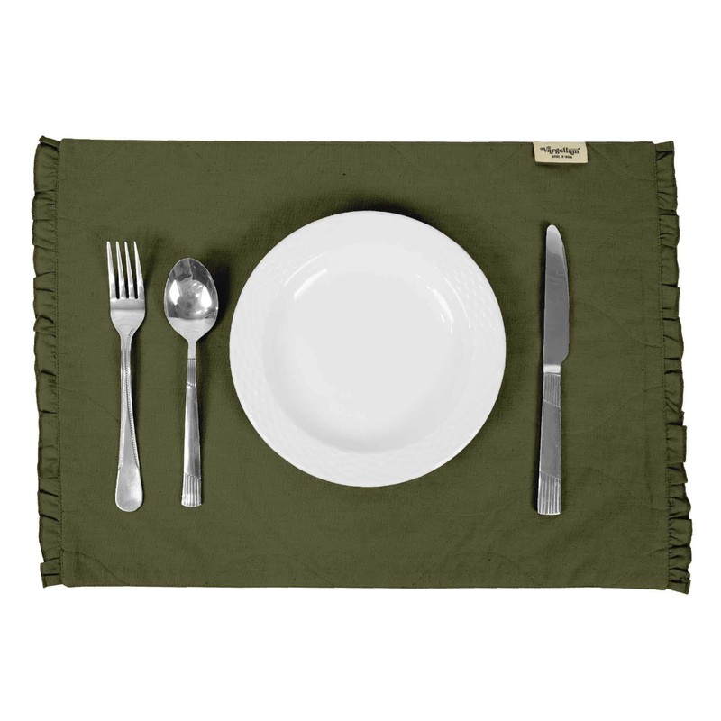 Vargottam Dark Olive Green Home Decor Cotton Flex Reversible Fabric