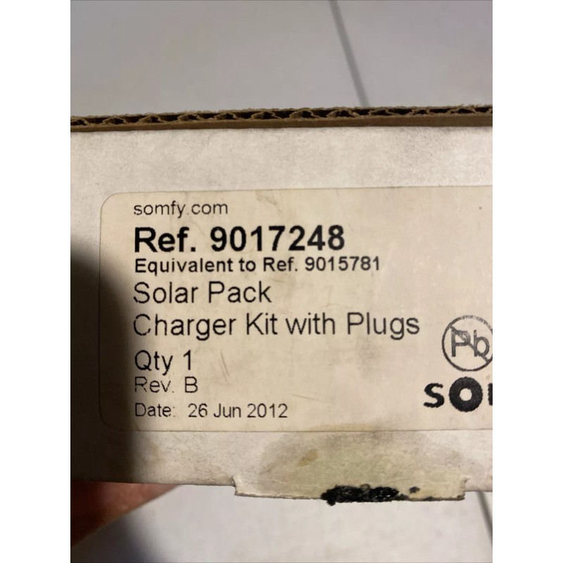 Solar Somfy 9015781 Solar Pack Battery Charger Kit With Plugs