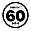 Limited to 60 MPH Vehicle Speed Restriction Bumper Printed Sticker