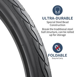 YUNSCM 2-PCS 26x1.25/32-559 Road Bike Tires Compatible with 26 x 1.25 Bike Bicycle Tires (Y-1066)