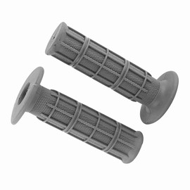 OVAQUIXI Silicone Motorcycle Handlebar Grips, 7/8 Inch 22mm, Anti Skid Grid Strip, Pair (Grey)