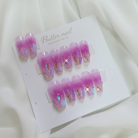 Borachik Ice Stone Handmade Nail Tips - Short Square / 보라치크 얼음스톤 수제네일팁 - 숏스퀘어