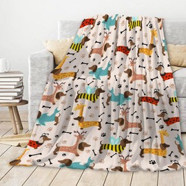 Aniruddha Dachshund Blanket,Dachshund Dog Throw Blanket Dog Lovers Gifts for Women,Lightweight Blanket for Bedroom Sofa Decor,Kids Size-40"x50"