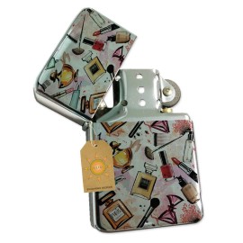 Sunshine Cases Lipstick Nail Polish Perfume Beauty Pocket Lighter Silver