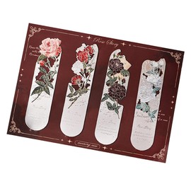 SZXYCZL 4PCS Flower Aesthetic Bookmark,Cute Metal Vintage Bookmark Gifts for Women Book Lovers Teens Teacher Adult-Rose