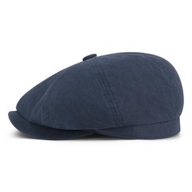 BOTVELA Men's Newsboy Gatsby Hat Cotton Vintage Flat Ivy Cabbie Cap (Navy, 7 1/2)