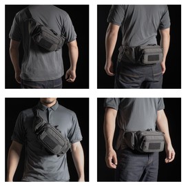 CLTAC Tactical Fanny Pack CCW Gun Waist Bag for Men and Women with Pistol Holster, Low Profile Concealed Carry Everyday Hip Pack for Hiking Travel Outdoor Running Hunting, Dark Grey