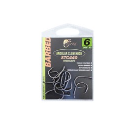 Angular Claw Carp Hooks Wide Gape - STC440, PTFE Coated Barbed/Barbless Claw Hooks size 2 to 8 for Carp fishing (Barbed, 6)