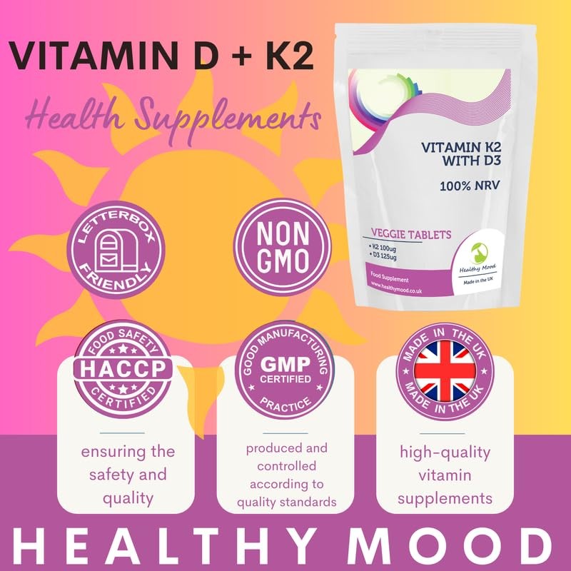 Vitamin K2 100µg with D3 125µg 120 Tablets – High-Potency