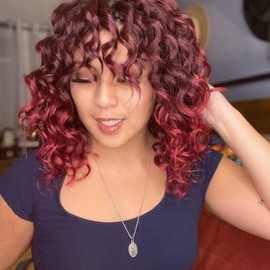 Toyotress Ocean Wave Crochet Hair - 9 Inch 8 Packs Ombre Burgundy Ocean Wave Braiding Hair, Beach Curl Deep Twist Water Wave Short Curly Synthetic Hair Extensions (9 Inch, T118-8P)