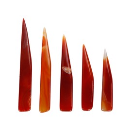 5pcs Agate Knife Burnisher Hand Craft Jewelry Making Tool for Gold/Silver Polishing (Red)