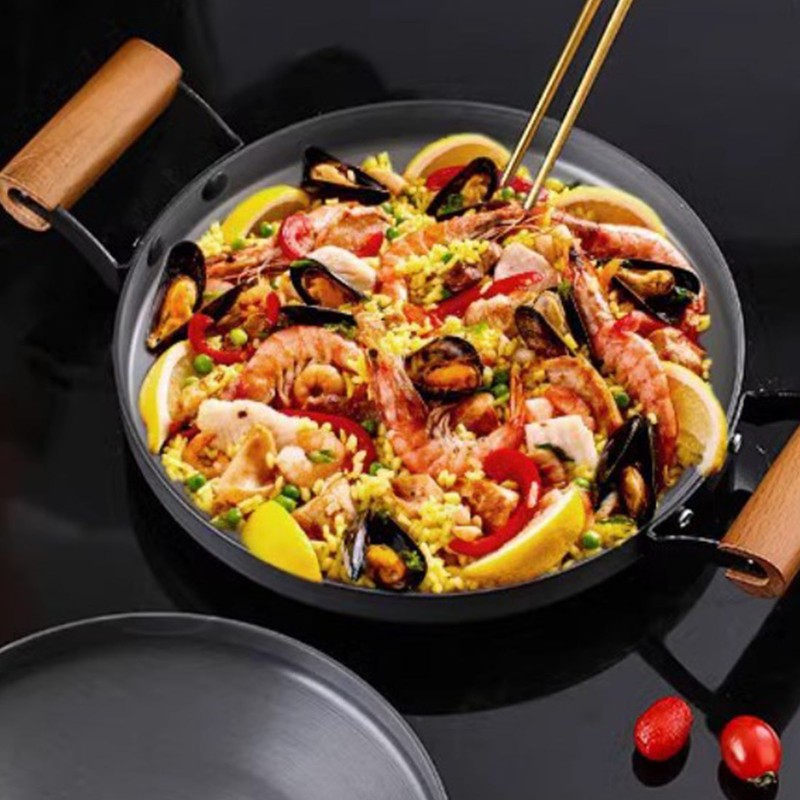Aluminum Alloy Braiser Multifunction Induction Cooking Fry Pan with Dual