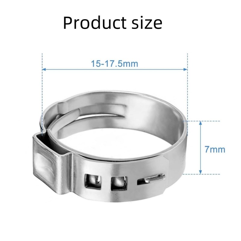 50PCS 1/2 Inch PEX Cinch Clamp Rings, 304 Stainless Steel