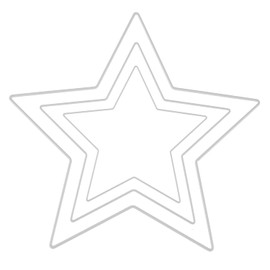 GLOREX 6 1294 410J - Metal Star Set in White, 3 Frames in Sizes 15 cm, 20 cm and 25 cm, Ideal for Crafts, Dream Catchers, Wall Decoration or Flower Decoration