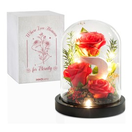 InnoBeta Birthday Gifts for Women, Rose Flower Gifts for Women Girlfriend Mom Her, Monogram Initial Rose Gifts 4.72 * 7.87 Inch, Gifts for Birthday, Mothers Day, Anniversary, Xmas - Initial P