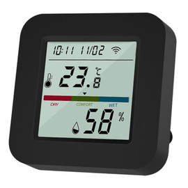 Sanofuturion Smart WiFi Thermometer Hygrometer with Dispaly, Tuya Smart Temperature Humidity Sensor with IR Controller for Home House Greenhouse Home Pet Garage, Compatible with Alexa (STHIR- 1Pack)