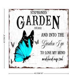 and Into The Garden I Go to Lose My Mind and Find My Soul Nursery Home Wall Decor Words Letter Stickers Colorful Butterfly Self-Adhesive Wall Decal for Party Playroom Nursery Trucks Vinyl