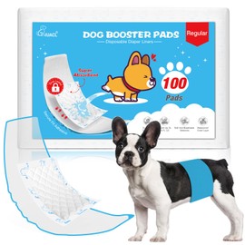 Dog Diaper Liners for Dog Diapers Male and Female, 100ct Ultra-Fast Absorption Disposable Booster Pads, Perfect Protection Most Reusable Pet Belly Bands, Puppy Diapers Female Washable and Male Wraps